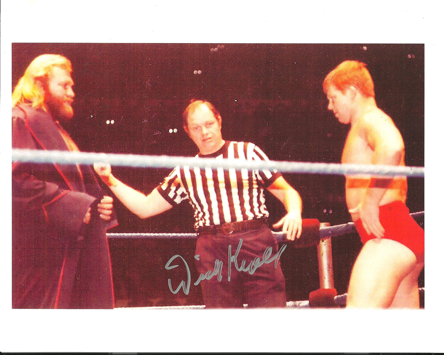 M468 Referee Dick Kroll  Autographed Wrestling Photo w/COA