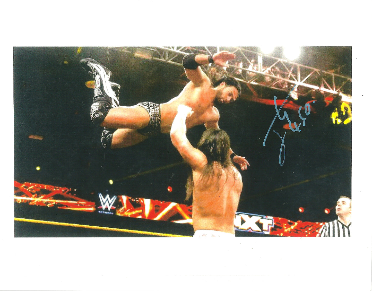 M475  Justin Gabriel Autographed Wrestling Photo w/COA