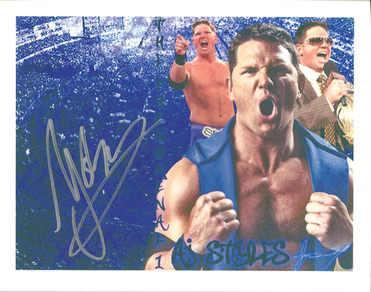 M503  A.J. Styles Autographed Wrestling Photo w/COA
