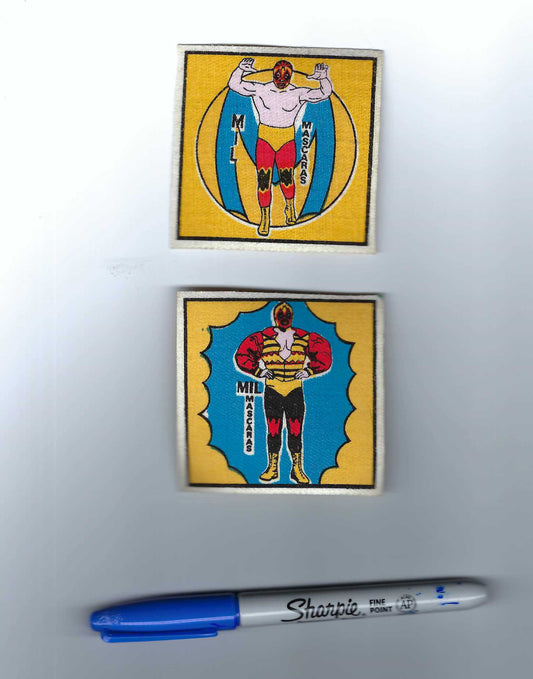 MM2  VERY RARE Mil Mascaras Set of 2 Wrestling Patches