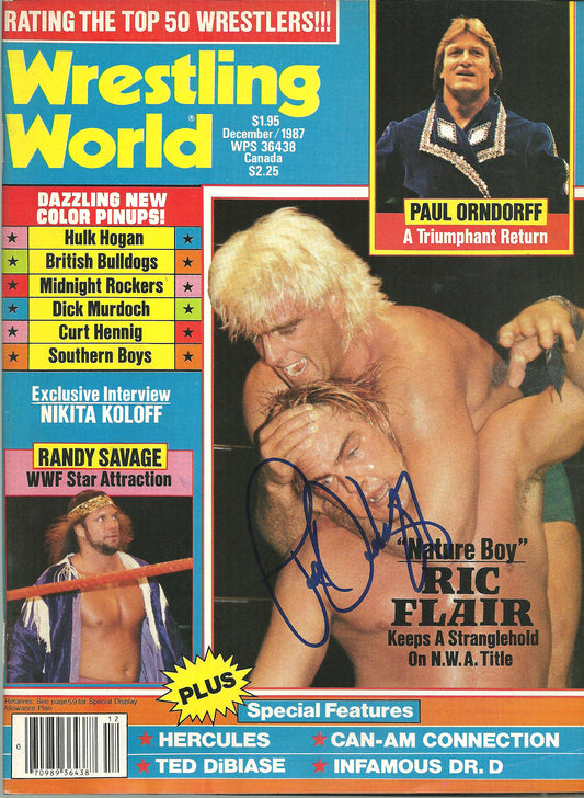 PO13  Paul Mr. Wonderful Orndorff ( Deceased )  Autographed vintage Wrestling Magazine w/COA