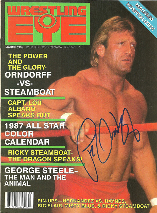 PO8  Paul Mr. Wonderful Orndorff Autographed vintage Wrestling Magazine w/COA