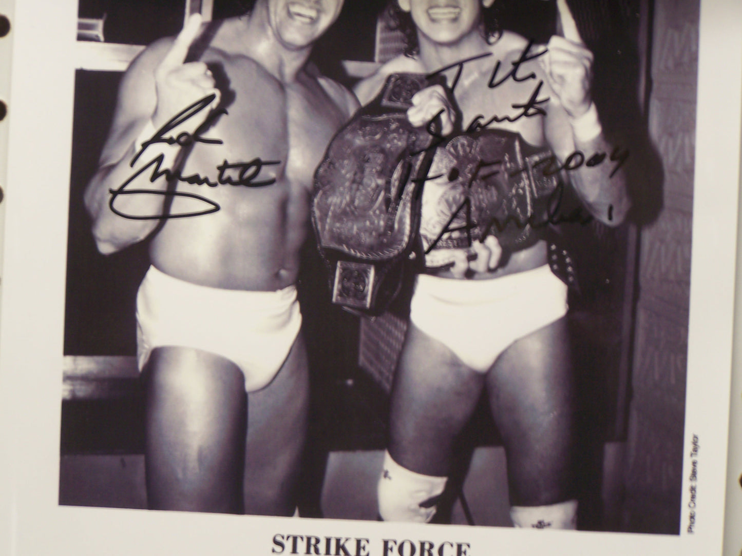 SAF8  WWF Strike Force Rick Martel Tito Santana Autographed Action figure   w/COA