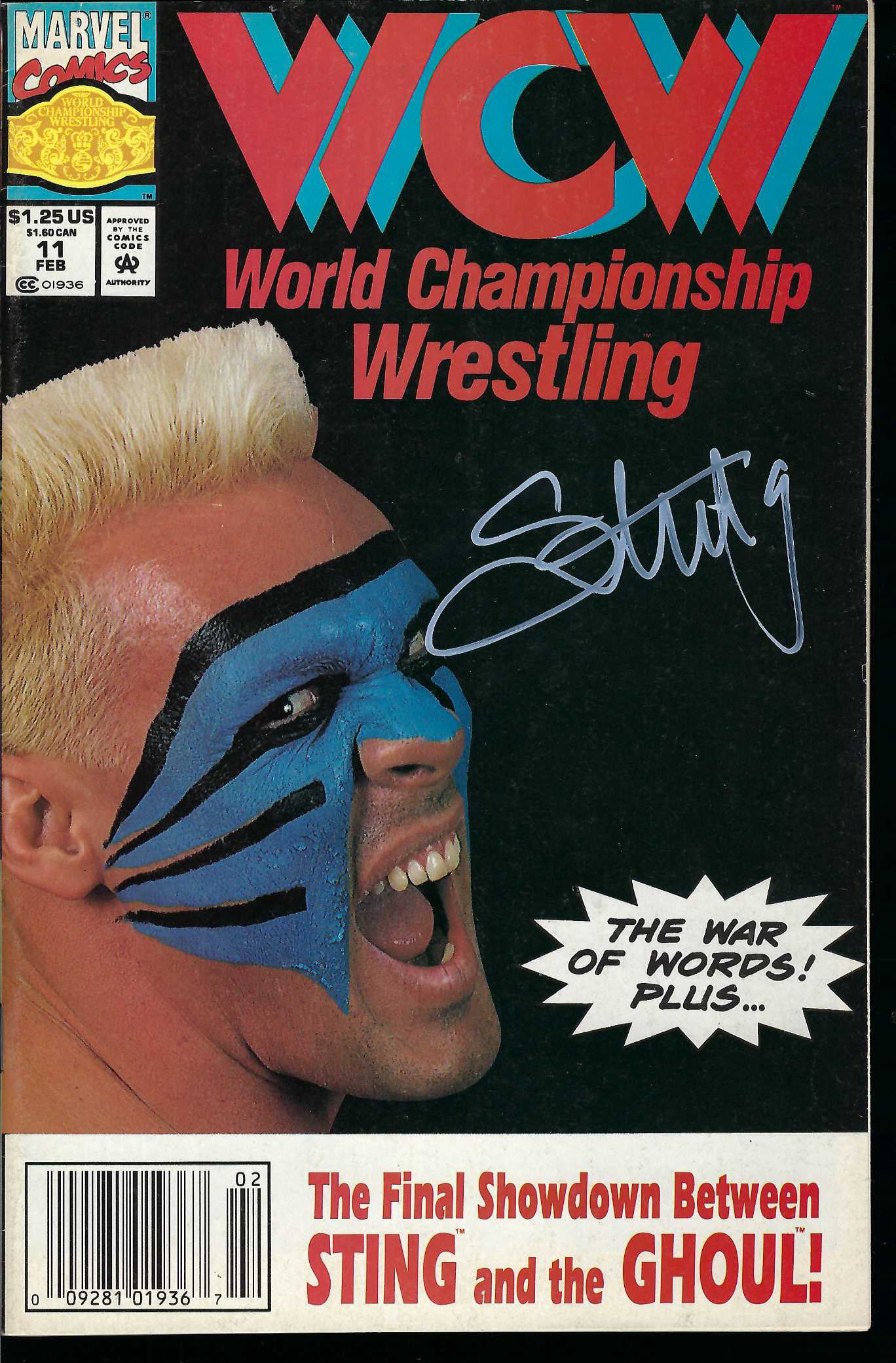WCW1 Complete run of 12 Autographed WCW Comic Books w/COA Sting , Lex Luger , Steiner Brothers , Johnny B. Badd , Cactus Jack , Ron Simmons ,